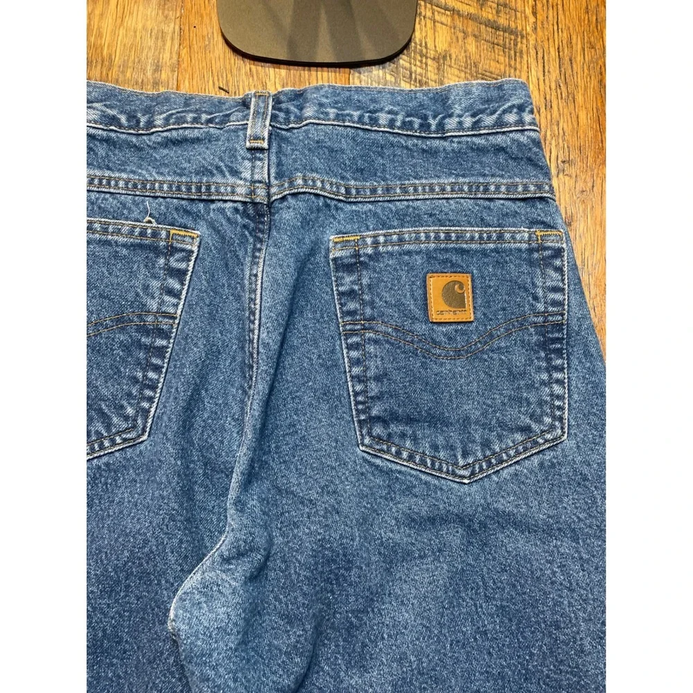 Carhartt Insulated Relaxed Fit Straight Leg Denim Jean Blue High Rise Mens 29x32